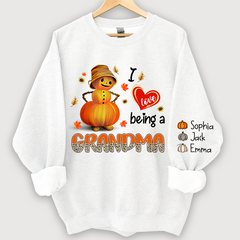 Lofaris I Love Being A Grandma Leopard Shirt Pumpkin Fall Personalized Autumn Sweatshirt