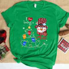 Lofaris Love Being Snowman Grandma Custom Christmas T-Shirt