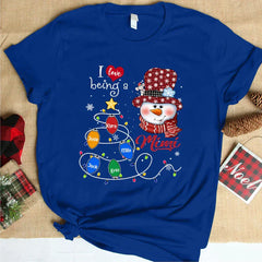 Lofaris Love Being Snowman Grandma Custom Christmas T-Shirt