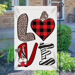 Lofaris Love Cute Gnome Burlap Merry Christmas Garden Flag