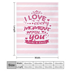 Lofaris Love Every Moment With You Stripe Custom Name Blanket