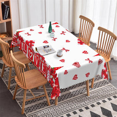 Lofaris Love Gifts Red Stripe Heart Bows Valentines Tablecloth