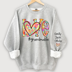 Lofaris Love Grandma Life Color Clipart Custom Sweatshirt