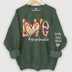 Lofaris Love Grandma Life Color Clipart Custom Sweatshirt