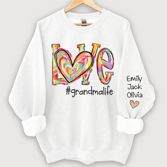 Lofaris Love Grandma Life Color Clipart Custom Sweatshirt