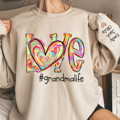 Lofaris Love Grandma Life Color Clipart Custom Sweatshirt