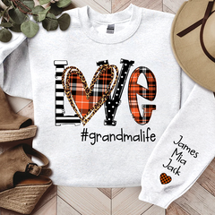 Lofaris Love Grandma Life Fall Autumn Custom Name Sweatshirt