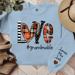 Lofaris Love Grandma Life Fall Autumn Custom Name Sweatshirt