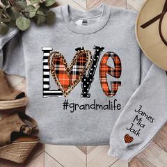 Lofaris Love Grandma Life Fall Autumn Custom Name Sweatshirt