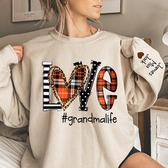 Lofaris Love Grandma Life Fall Autumn Custom Name Sweatshirt