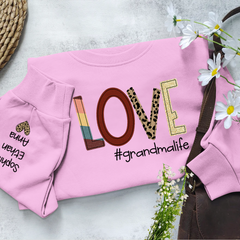 Lofaris Love Grandma Life Grandkids Leopard Custom Sweatshirt