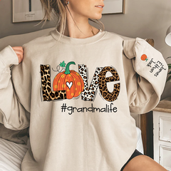 Lofaris Love Grandma Life Leopard Pumpkin Custom Sweatshirt