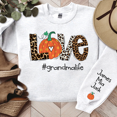 Lofaris Love Grandma Life Leopard Pumpkin Custom Sweatshirt