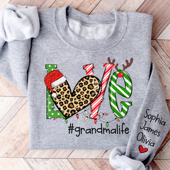 Lofaris Merry Christmas Love grandmalife Sweatshirt with Grandkids