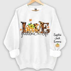 Lofaris Love Grandma Life Pumpkin Autumn Custom Sweatshirt