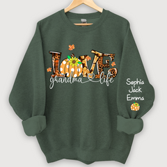 Lofaris Love Grandma Life Pumpkin Autumn Custom Sweatshirt