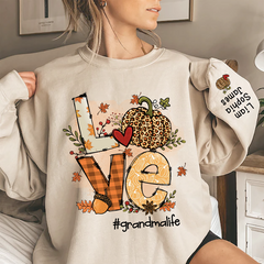 Lofaris Love Grandma Life Pumpkin Fall Custom Sweatshirt