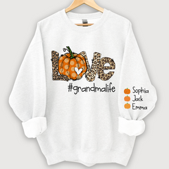 Lofaris Love Grandma Life Pumpkin Leopard Custom Sweatshirt