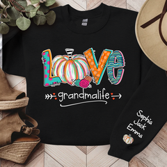 Lofaris Love Grandma Life Pumpkins Custom Name Sweatshirt