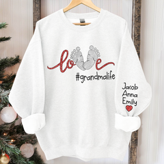 Lofaris Glitter Love Grandma Life Custom Kids Names Sweatshirt