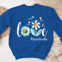 Lofaris Love Grandmalife Blue Flower Daisy Gift Sweatshirt