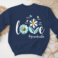 Lofaris Love Grandmalife Blue Flower Daisy Gift Sweatshirt