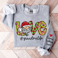 Lofaris Love Santa Grandma Life Christmas Custom & Kids Gift TH Sweatshirt