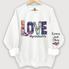 Lofaris Love Grandmalife Foral And Grandkids Sweatshirt