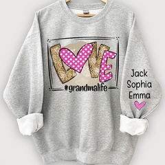 Lofaris Love grandmalife pink giltter Sweatshirt with kids Valentine¡¯s Day