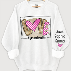 Lofaris Love grandmalife pink giltter Sweatshirt with kids Valentine¡¯s Day