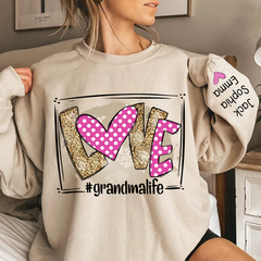 Lofaris Love grandmalife pink giltter Sweatshirt with kids Valentine¡¯s Day