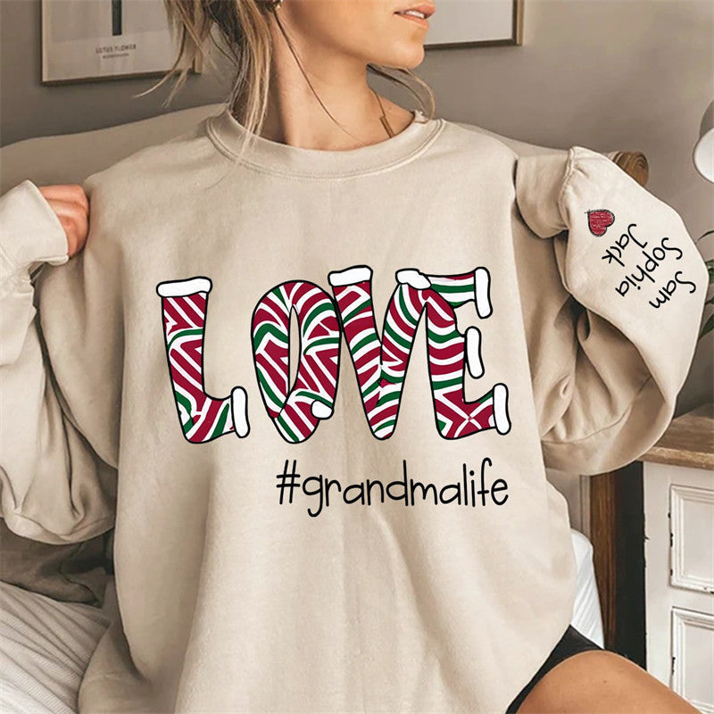 Lofaris Love Grandmalife Kids Custom Christmas Sweatshirt