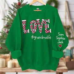 Lofaris Love Grandmalife Kids Custom Christmas Sweatshirt