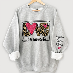 Lofaris Love Grandmalife Leopard Grandkids Custom Sweatshirt