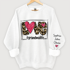 Lofaris Love Grandmalife Leopard Grandkids Custom Sweatshirt