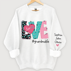 Lofaris Love Grandmalife Leopard And Grandkids Sweatshirt