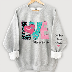 Lofaris Love Grandmalife Leopard And Grandkids Sweatshirt