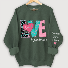 Lofaris Love Grandmalife Leopard And Grandkids Sweatshirt