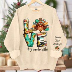 Lofaris Love Grandma Life Thanksgiving Turkey Sweatshirt