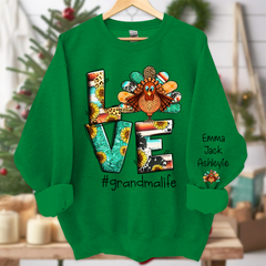 Lofaris Love Grandma Life Thanksgiving Turkey Sweatshirt