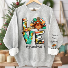 Lofaris Love Grandma Life Thanksgiving Turkey Sweatshirt