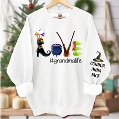 Lofaris Love Grandma Mimi Nana Custom Nickname Halloween Sweatshirt