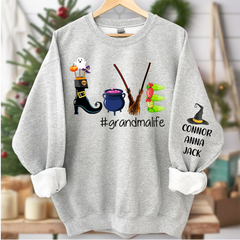 Lofaris Love Grandma Mimi Nana Custom Nickname Halloween Sweatshirt