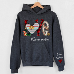 Lofaris Love Heart Grandma Life Christmas Custom Hoodie