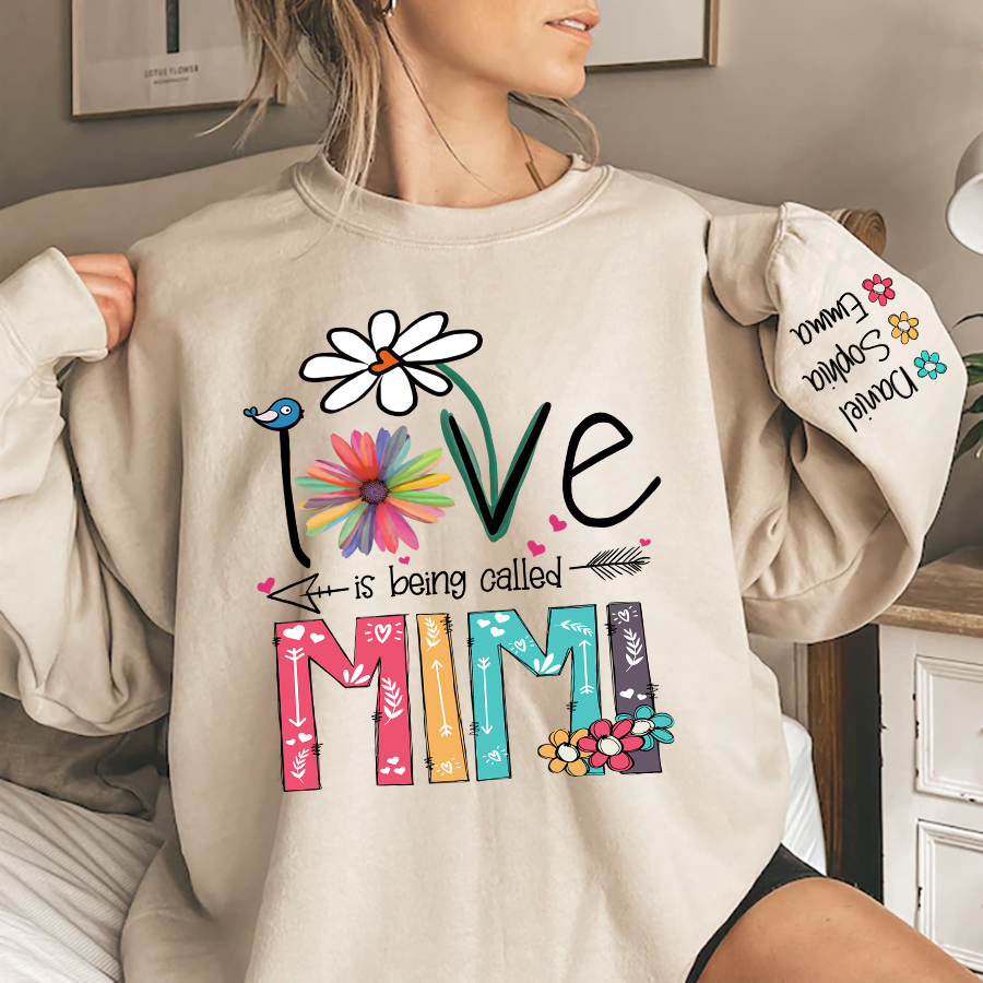 Lofaris Personalized Mimi Sweatshirt Love Is Being Called And Kids Grandma Gift TH