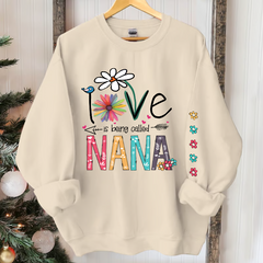 Lofaris Love Is Being Called Mimi Flowers Custom Sweatshirt