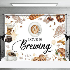 Lofaris Love Is Brewing Pastry Coffee Wedding Party Backdrop