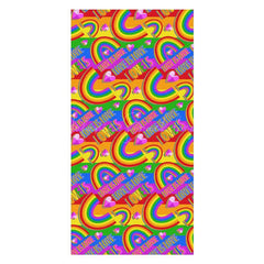 Lofaris Love Is Colorful Rainbow Hearts Beach Towel