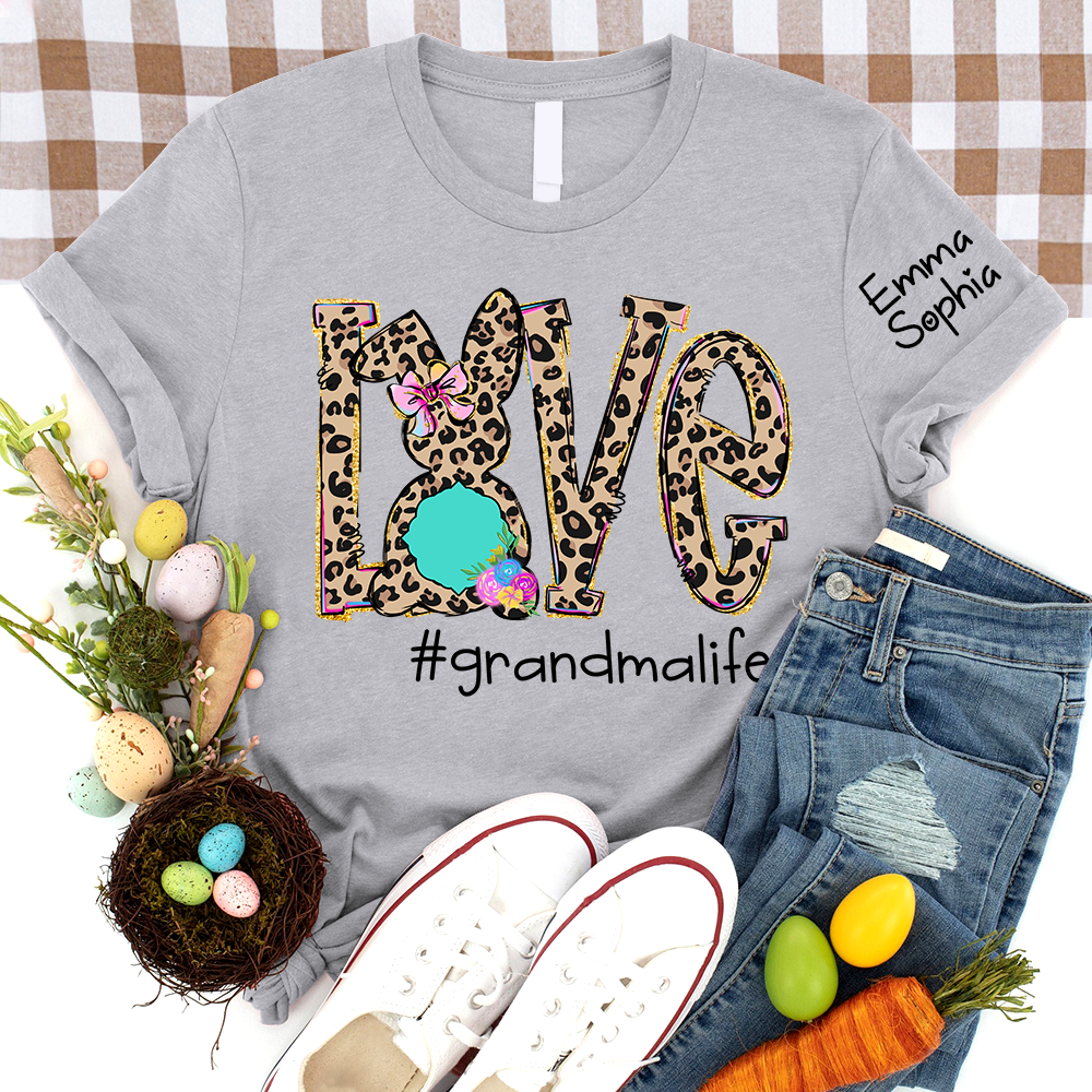 Lofaris Love Leopard Grandma Life Kids Custom Easter T-Shirt