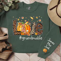 Lofaris Love Leopard Pumpkin Thanksgiving Custom Sweatshirt